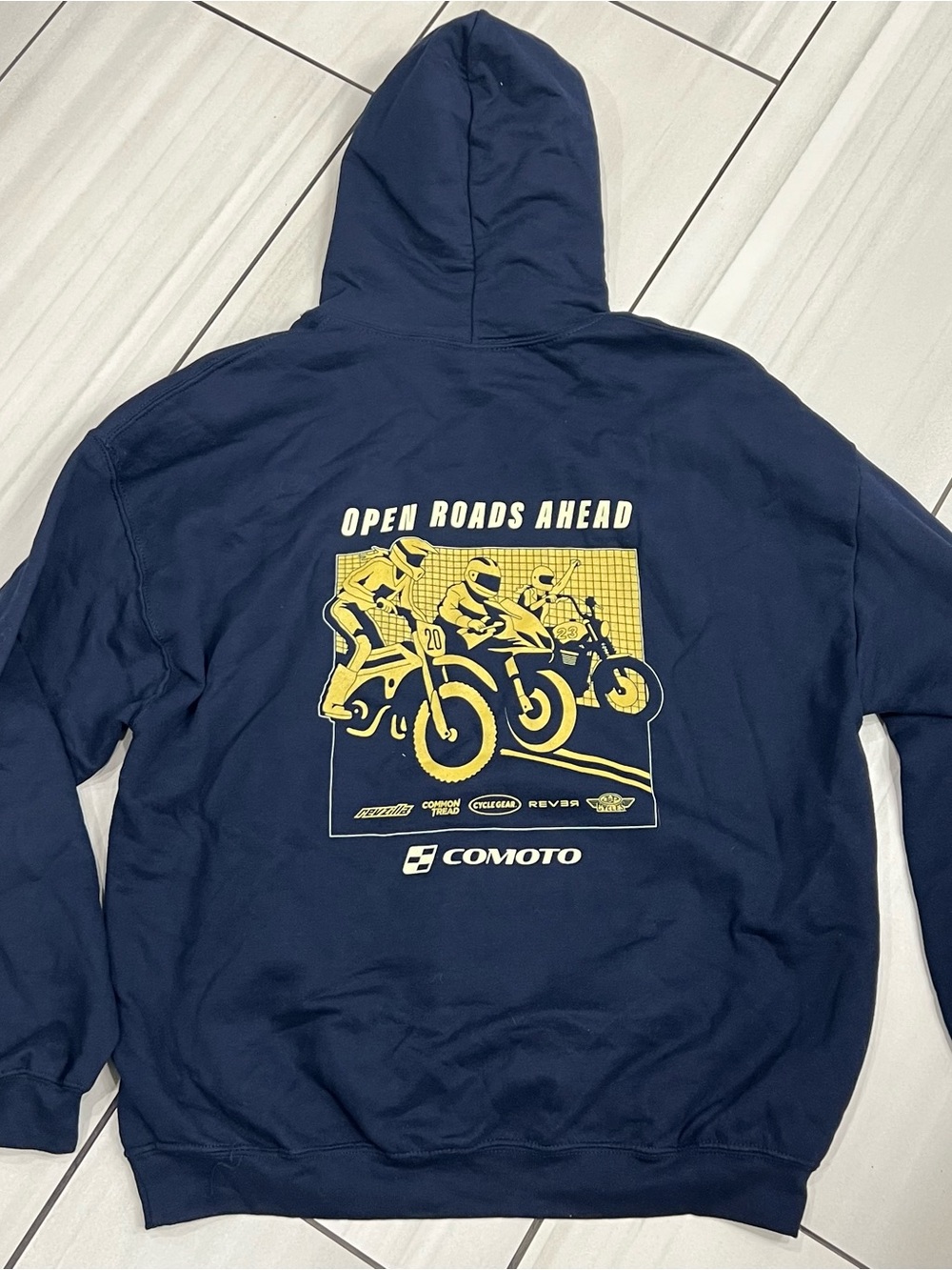 Cycle Gear 2024 Pullover Hoodie Open Roads Ahead Comoto Blue size XL